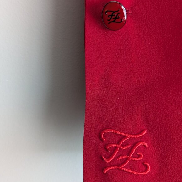 Fendi Embroidered button down shirt in red silk crepe de chine - Picture 11 of 16